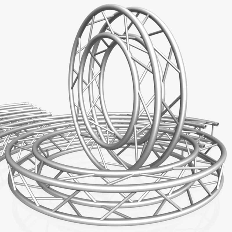 Kruhový čtvercový příhradový modulární 3D model kolekce - 10 KS modulární