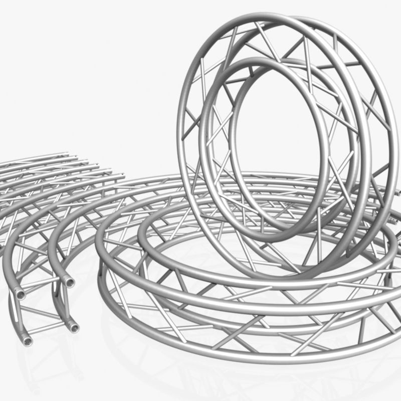 Kruhový čtvercový příhradový modulární 3D model kolekce - 10 KS modulární