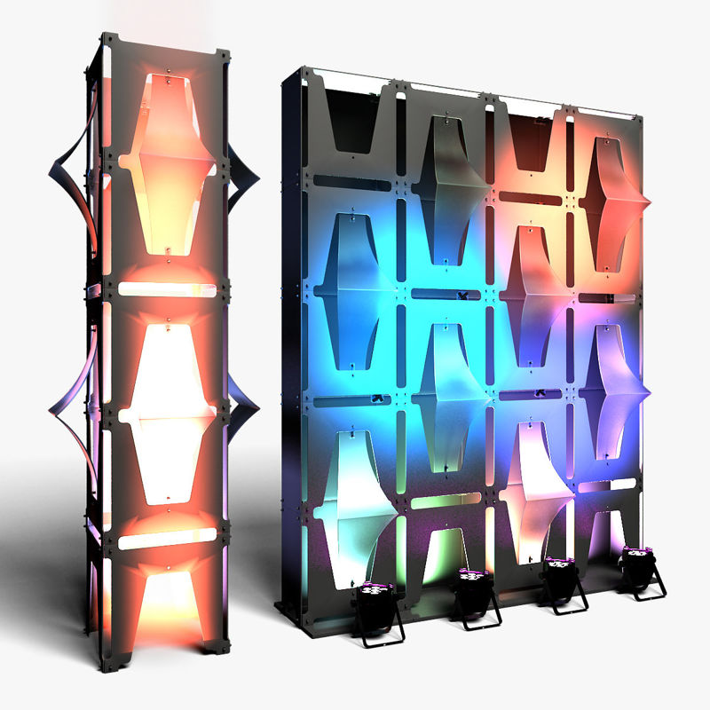 Stage Decor 3D Model Collection 04 (Modular Wall Column 9 Pieces)