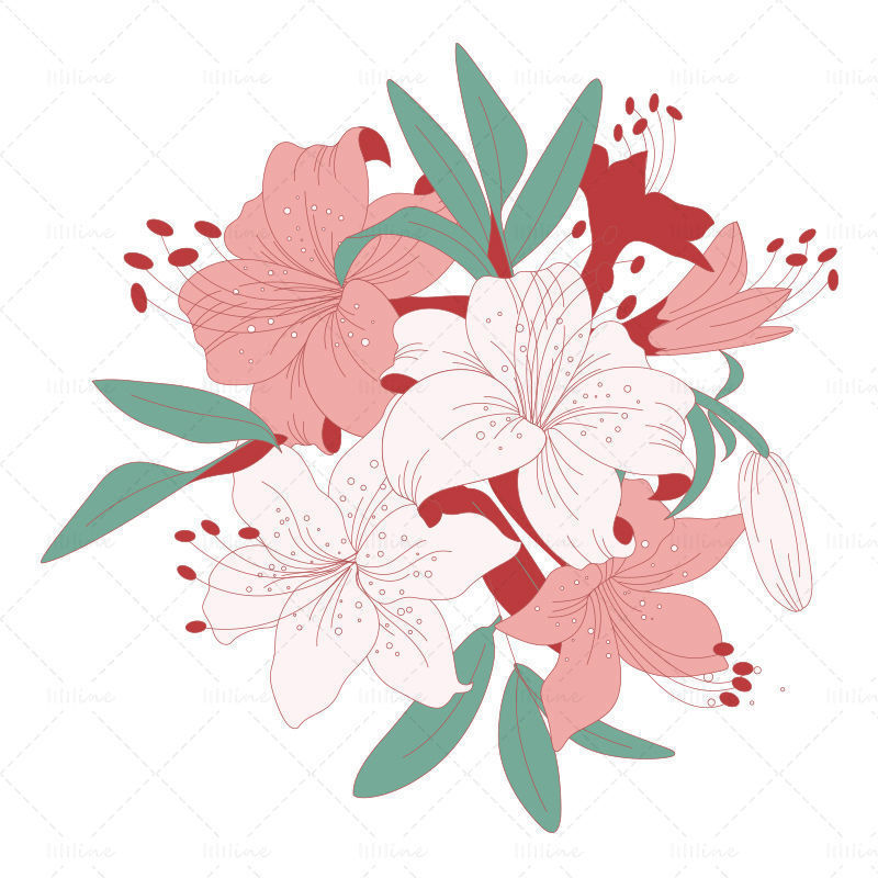 Colorful vector azaleas