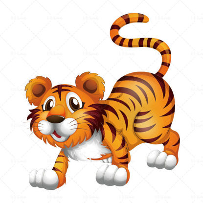 Vector creative tiger cartoon illustration