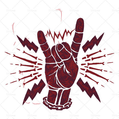 Vector rock hand gesture
