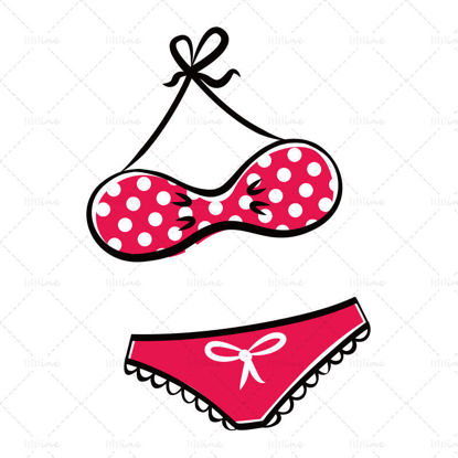 Cartoon vector female underwear