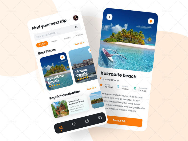 旅行アプリのデザイン