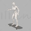 Roller skating female mannequin 3d print model