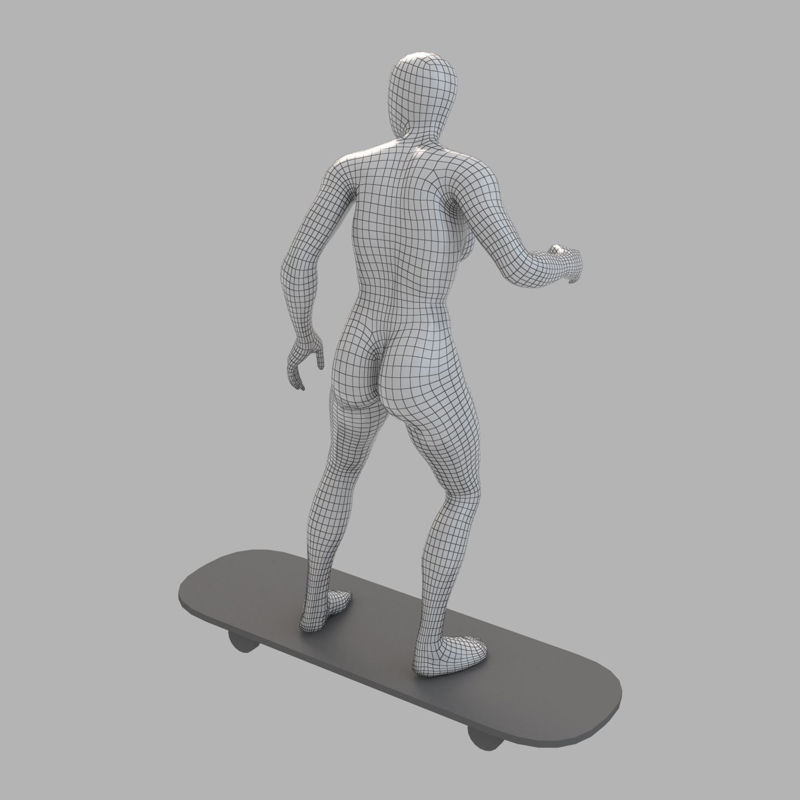 Roller skating female mannequin 3d print model