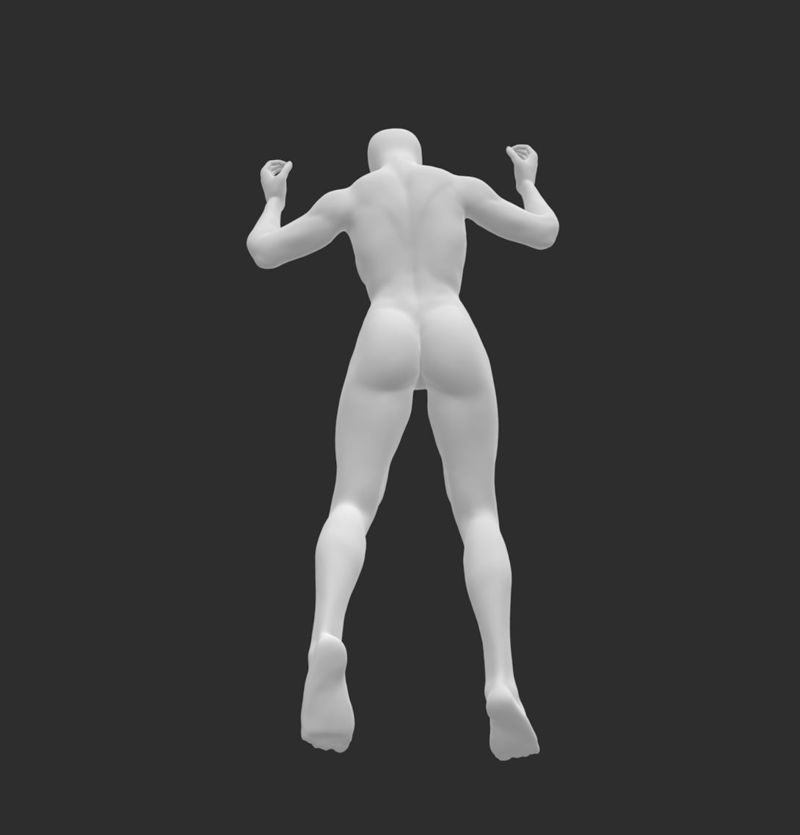 Strong parachute gliding jumping female mannequin 3d print model