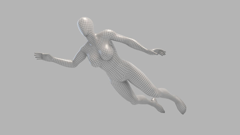 Diving female mannequin diver 3d print model