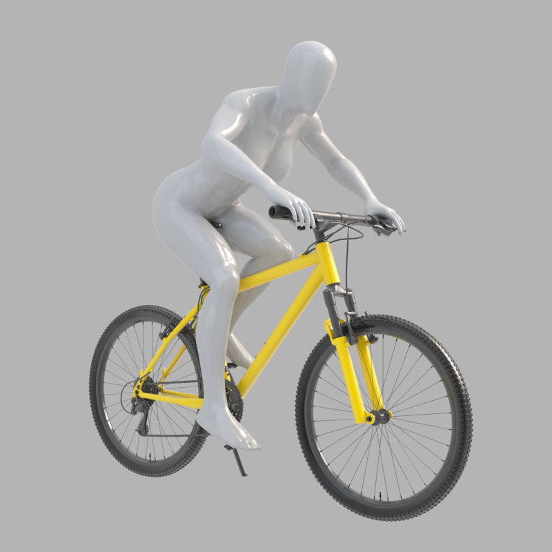 Riding bicycle female mannequin 3d print model