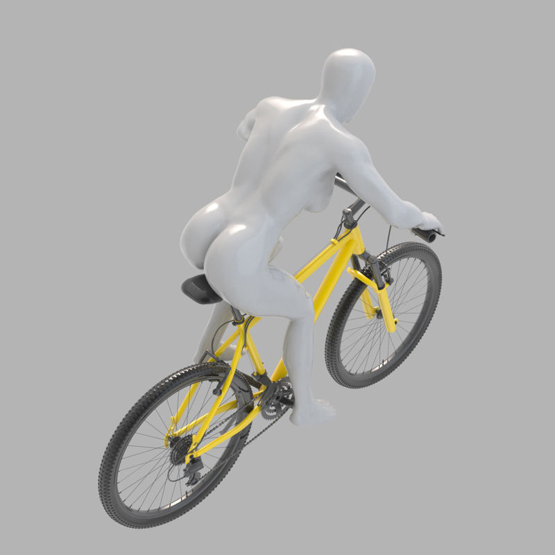 Riding bicycle female mannequin 3d print model