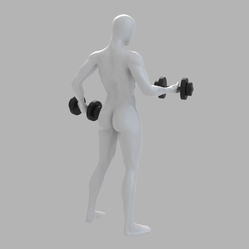 Pumping iron female mannequin 3d print model