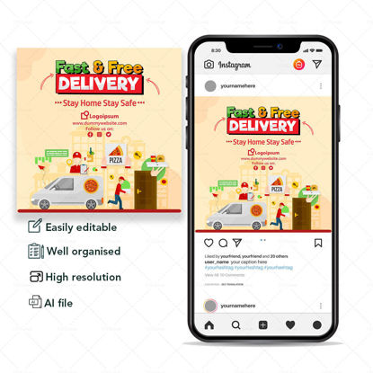 Fast & Free Home Delivery Banner Template