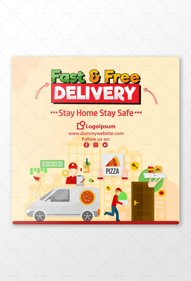 Fast & Free Home Delivery Banner Template