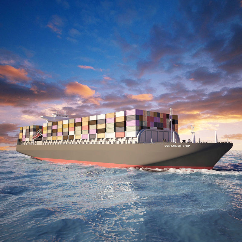 Container ocean freighter 3d model