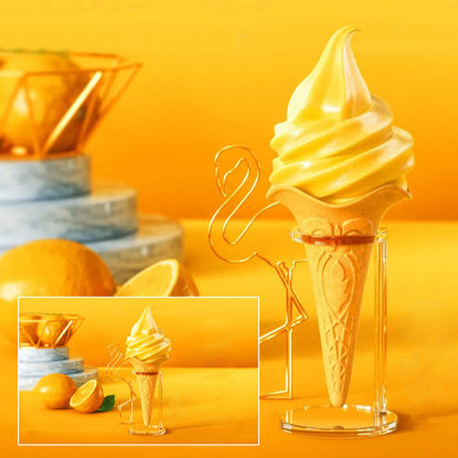 Наранџасти 3д сценски ц4д модел сладоледа