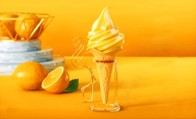 Апельсиновое мороженое 3d сцена c4d модель