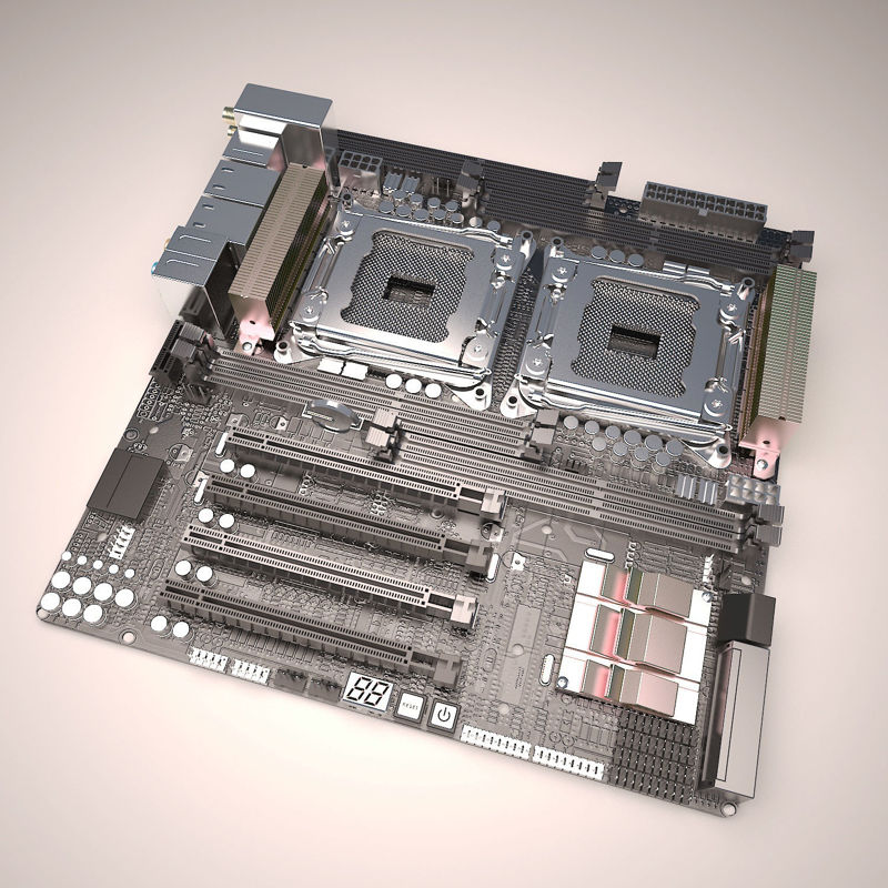 Placa base de computadora modelo 3d