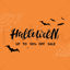 Halloween 50 % Rabatt auf den Verkauf, schwarze Buchstaben, Fledermäuse, weiße Spinnennetze, orangefarbener Hintergrund. Vektor-Illustration. Digitale Handbeschriftung für ein Banner, ein Poster, eine Grußkarte, eine Einladung, eine Party. Halloween.