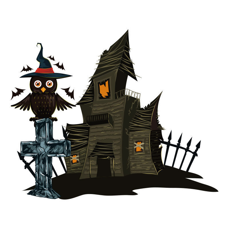 Vector halloween scary house
