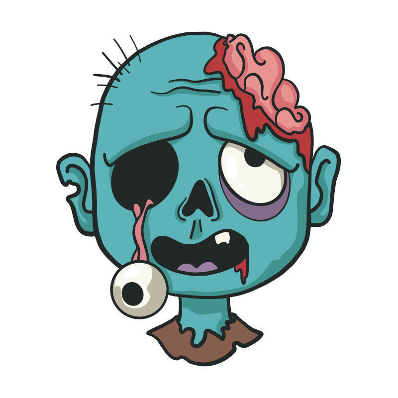 Vector cartoon halloween zombie avatar