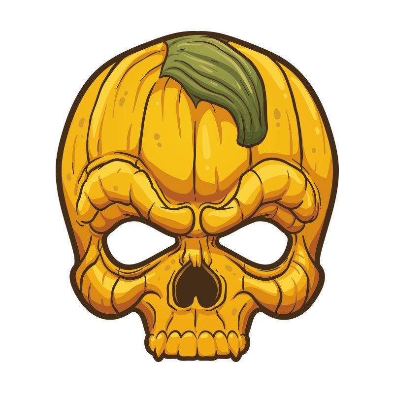 Halloween yellow mask vector