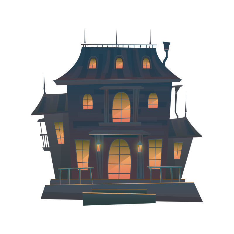 Vector late night halloween scary castle