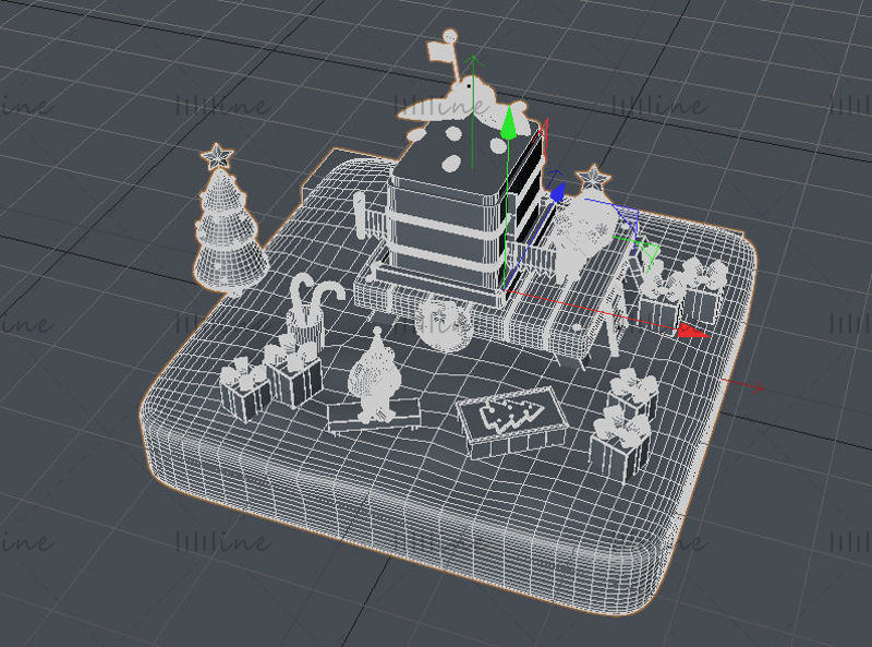 Синяя минималистичная рождественская 3d сцена милая панда модель