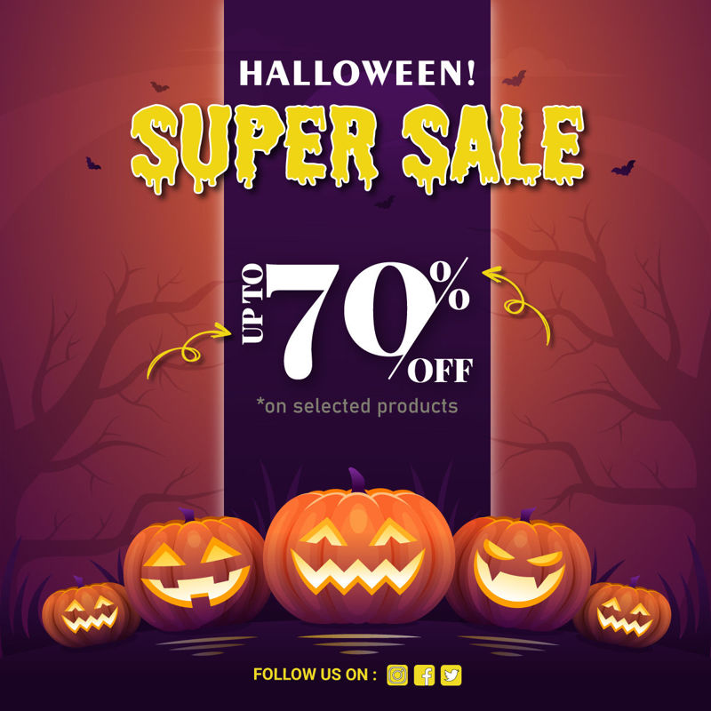 Sjabloon voor spandoek Halloween Super Sale