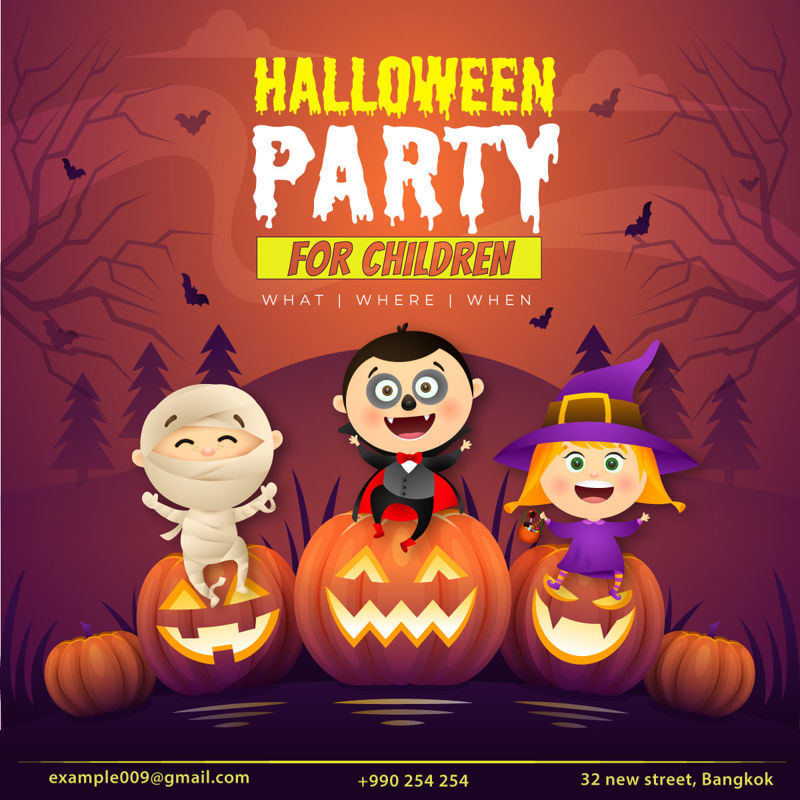 Kinder Halloween Party Banner Vorlage