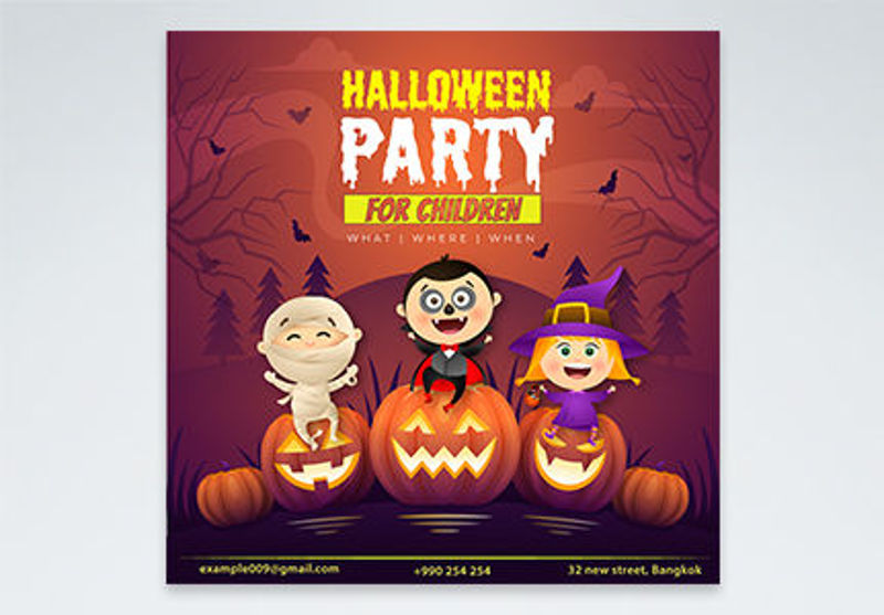 Kinder Halloween Party Banner Vorlage