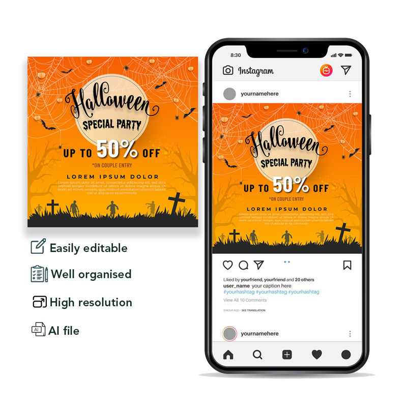 Halloween Special Party  Banner Template