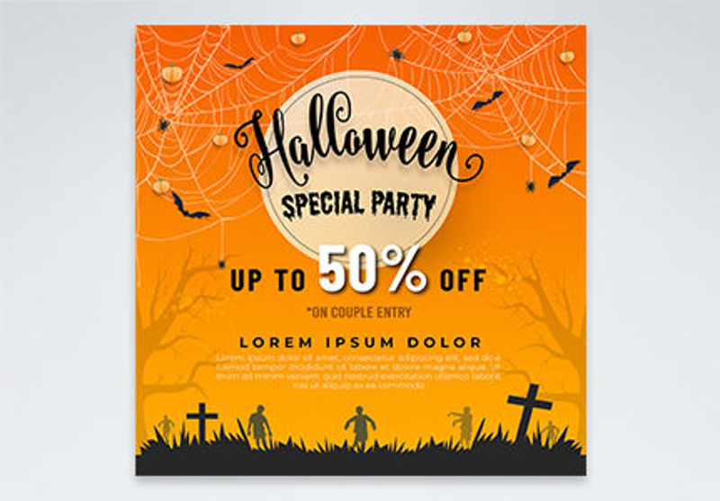 Șablon de banner special pentru petrecerea de Halloween