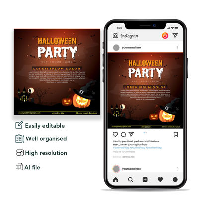 Halloween Party Banner Template
