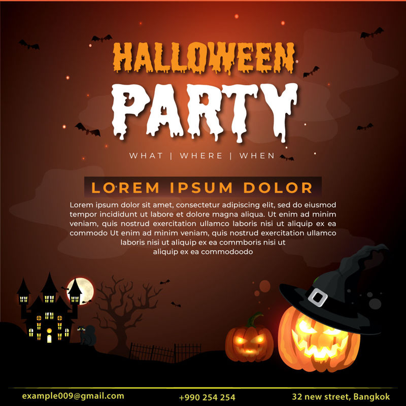 Halloween party banner sablon
