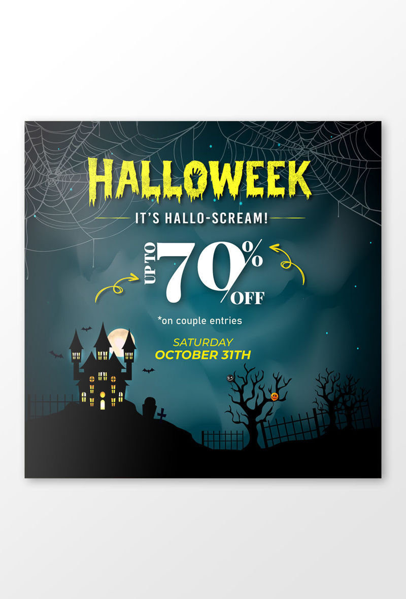 Șablon de banner de petrecere specială Halloween Halloweek
