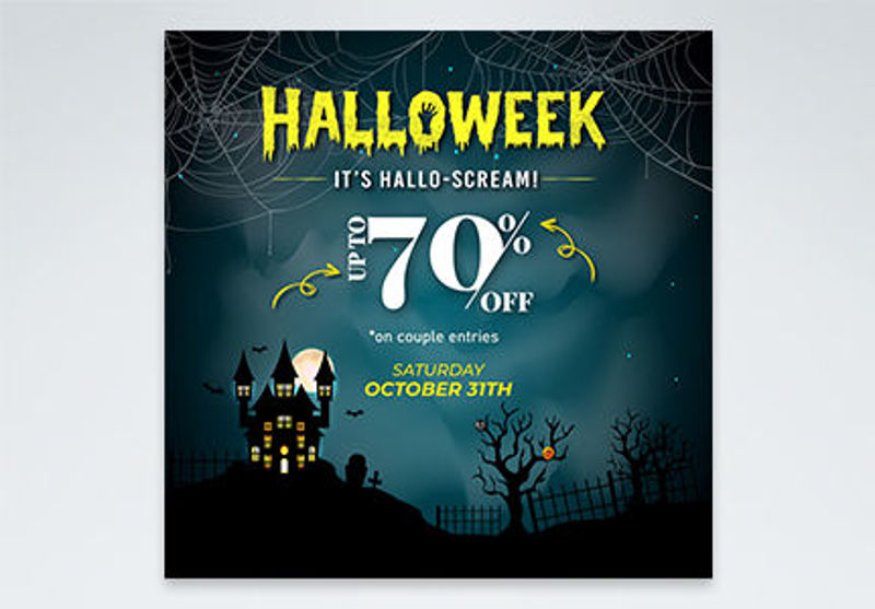 Șablon de banner de petrecere specială Halloween Halloweek