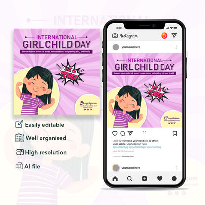 International Girl Child Day Banner Template