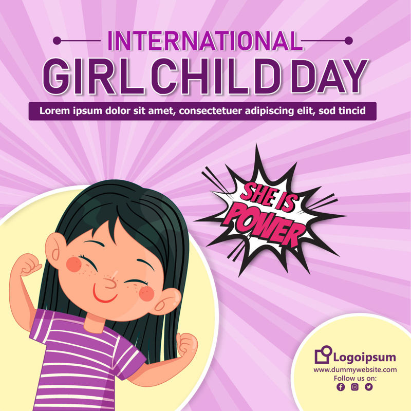Шаблон баннера Международного дня девочек