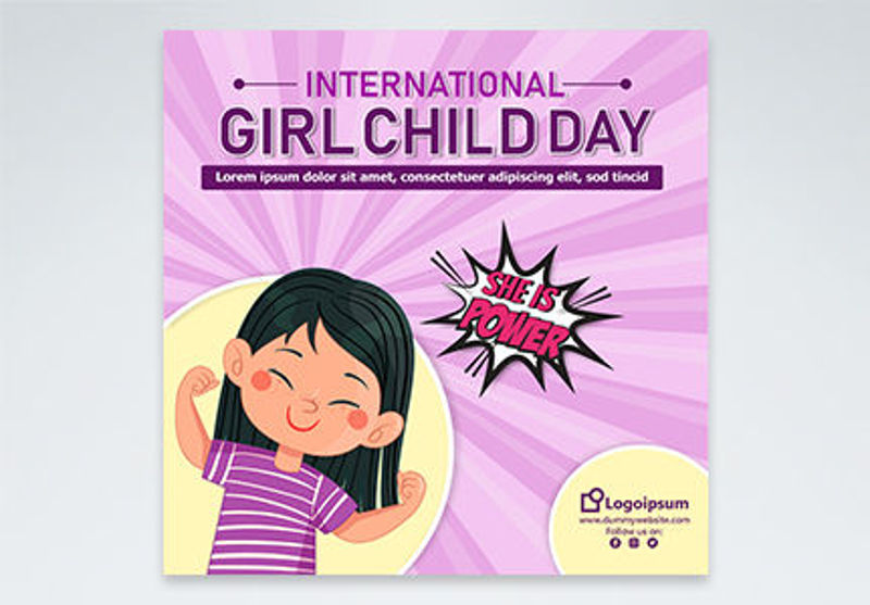 Šablona nápisu mezinárodní den dívek
