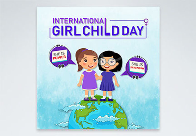 Sociale mediabanner voor meisjeskinddag