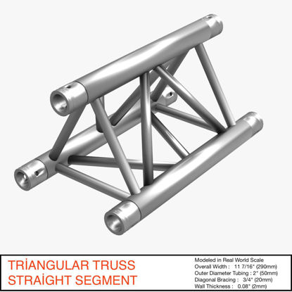 Triangular Truss Straight Segment 71 Model 3d
