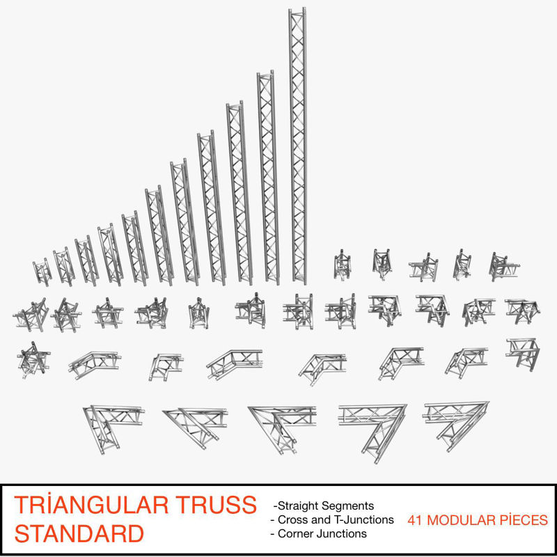 Triangular Truss Standard Collection - 41 PCS moduláris
