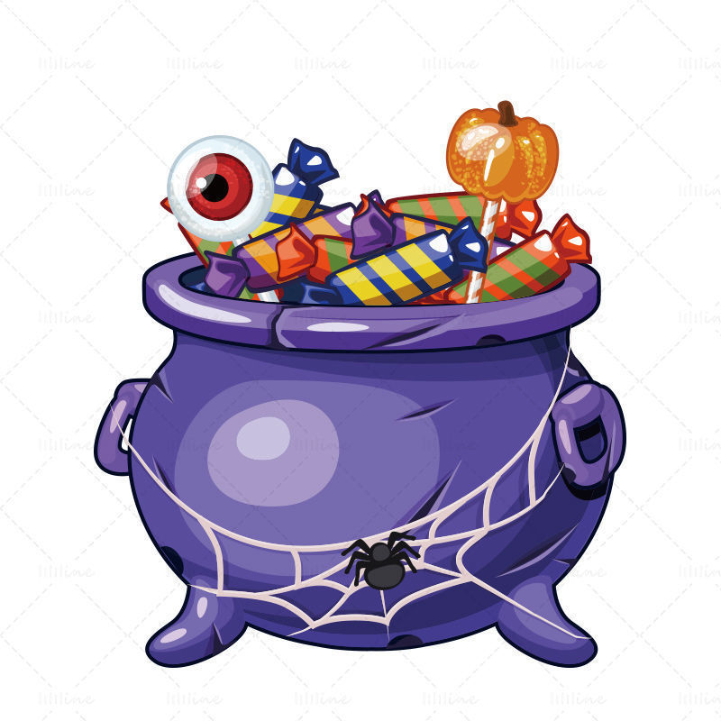 Illustrazione vettoriale di caramelle di Halloween