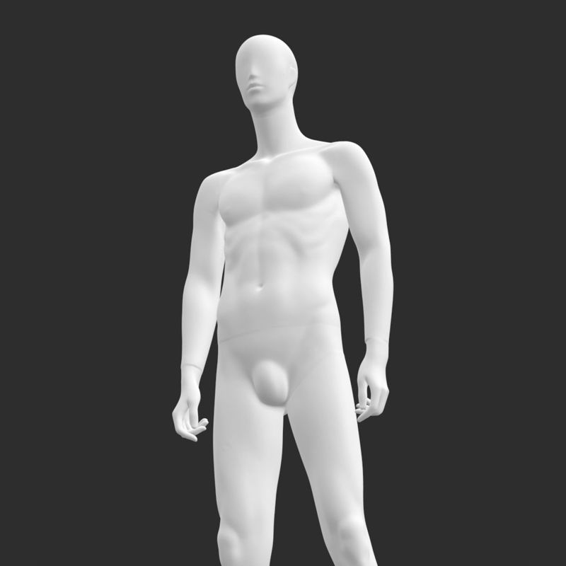 Modelo de impressão 3D do manequim de homem dominador