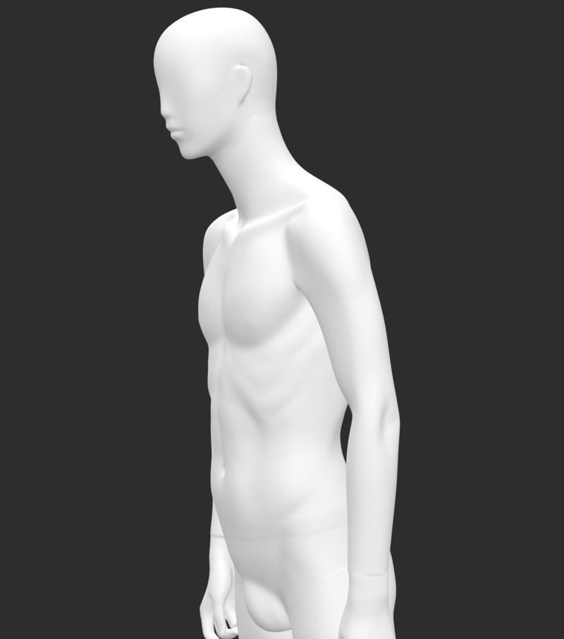 Modelo de impressão 3D do manequim de homem dominador