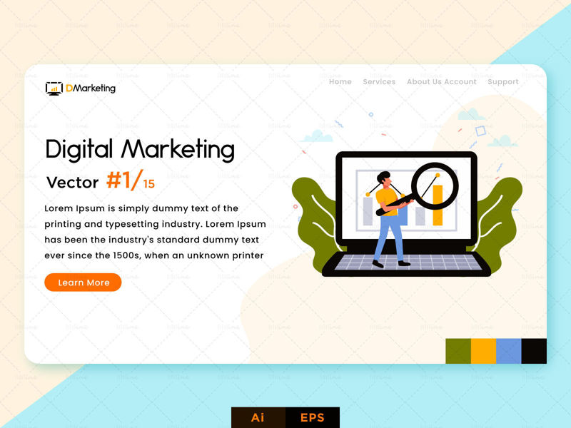 Ontwerpsjabloon voor digitale marketingposters
