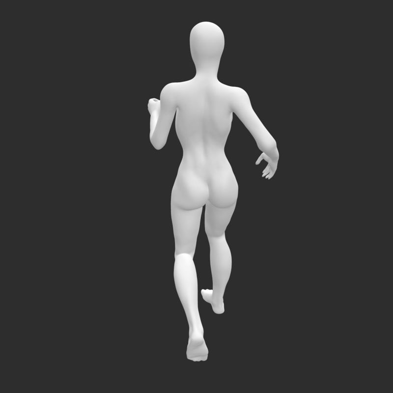 Maniquí de corredor corriendo modelo de impresión 3d femenino delgado