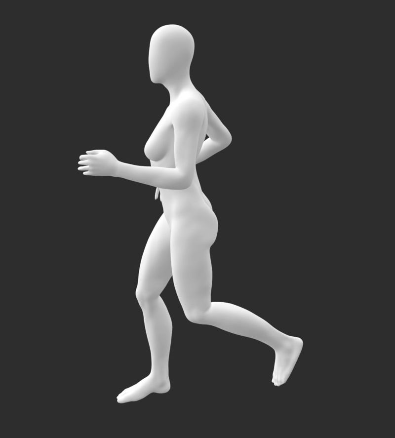 Manekenka za tekače, vitki ženski model 3D tiskanja