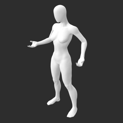 Slank kvinnelig mannequin pumpejern 3d -utskriftsmodell