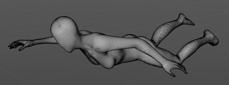Modelo de impressão 3D Slim mergulhador feminino manequim